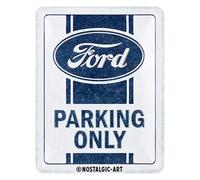 Nostalgic-Art Plaque rétro, 15 x 20 cm, Ford - Parking Only - Idée cadeau pour fans de Ford, Official License Product (OLP), en métal, design vintage