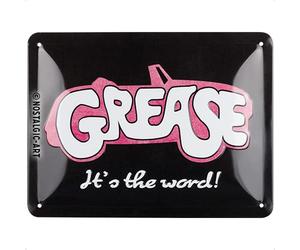 Nostalgic-Art Plaque rétro, 15 x 20 cm, Grease - It's the word! - Idée de cadeau pour fans du cinéma, Official License Product (OLP), en métal, design vintage