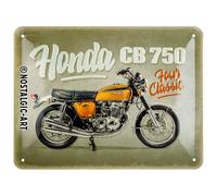 Nostalgic-Art Plaque vintage, Honda MC - CB750 Four - Idée de cadeau pour motards, en métal, Design rétro pour la décoration, 15 x 20 cm