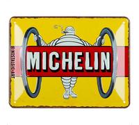 Nostalgic-Art Plaque rétro, 15 x 20 cm, Michelin - Tyres Bibendum Yellow - Idée de cadeau pour fans de moteur, en métal, design vintage