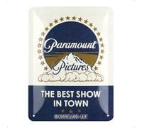 Nostalgic-Art Plaque rétro, 15 x 20 cm, Paramount - Classic Logo - Idée de cadeau pour fans du cinéma, Official License Product (OLP), en métal, design vintage