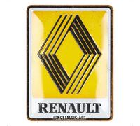 Nostalgic-Art Plaque rétro, 15 x 20 cm, Renault - Logo 1972 - Idée cadeau pour fans de Renault, Official License Product (OLP), en métal, design vintage
