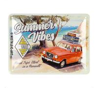 Nostalgic-Art Plaque rétro, 15 x 20 cm, Renault - Summer Vibes - Idée cadeau pour fans de Renault, Official License Product (OLP), en métal, design vintage