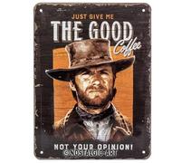 Nostalgic-Art Plaque Vintage, The Good Coffee - Idée de Cadeau pour Fans de cinéma, en métal, Design Retro pour la décoration, 15 x 20 cm