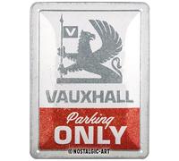 Nostalgic-Art Plaque rétro, 15 x 20 cm, Vauxhall - Parking Only - Idée de Cadeau pour Fans de Vauxhall, en métal, Design Vintage