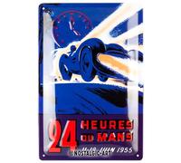 Nostalgic-Art Plaque rétro, 20 x 30 cm, 24h Le Mans - Racing Night Blue 1955 - Idée cadeau pour fans de moteur, Official License Product (OLP), en métal, design vintage