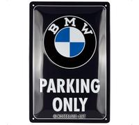 Nostalgic-Art Plaque rétro, 20 x 30 cm, BMW - Parking Only Classic Blue - Idée cadeau pour fans de BMW, Official License Product (OLP), en métal, design vintage