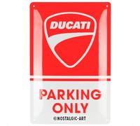 Nostalgic-Art Plaque rétro, 20 x 30 cm, Ducati - Parking Only - Idée cadeau pour motards, Official License Product (OLP), en métal, design vintage