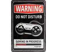 Nostalgic Art Plaque en métal Vintage Gaming in Progress Design rétro Idée cadeau gamers 20 x 30 cm