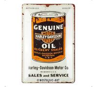 Nostalgic Art Plaque rétro Harley‑Davidson Genuine Oil Can 20 x 30 cm métal vintage