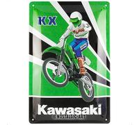 Nostalgic-Art Plaque rétro, 20 x 30 cm, Kawasaki - KX Motocross - Idée cadeau pour motards, Official License Product (OLP), en métal, design vintage