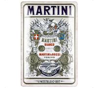 Nostalgic-Art Plaque rétro, 20 x 30 cm, Martini - Bianco Vermouth Label - Idée de cadeau comme accessoire du bar, Official License Product (OLP), en métal, design vintage