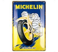 Nostalgic Art Plaque en métal Michelin Bibendum Moto 20 x 30 cm design vintage