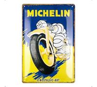 Nostalgic-Art Plaque rétro, 20 x 30 cm, Michelin - Motorcycle Bibendum - Idée de cadeau pour fans de moteur, en métal, design vintage
