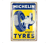 Nostalgic-Art Plaque rétro, 20 x 30 cm, Michelin - Original Tyres - Idée de cadeau pour fans de moteur, en métal, design vintage