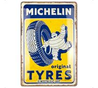 Nostalgic Art Plaque rétro Michelin Original Tyres 20 x 30 cm en métal design vintage