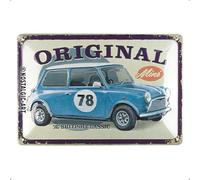 Nostalgic-Art Plaque rétro, 20 x 30 cm, Mini - The British Classic - Idée de cadeau pour fans de Mini Cooper, en métal, design vintage