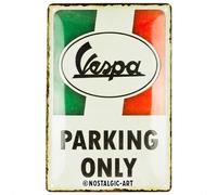 Nostalgic-Art Plaque rétro, 20 x 30 cm, Vespa - Parking Only Italian - Idée cadeau pour fans des scooters, Official License Product (OLP), en métal, design vintage