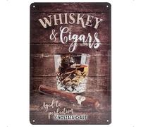 Nostalgic Art – Plaque en tôle Open Bar Whiskey 22257 – 20 x 30 cm