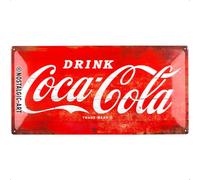 Nostalgic-Art Plaque rétro, 25 x 50 cm, Coca-Cola - Logo Red | original Coca-Cola license product (OLP), en métal, design vintage, Idée cadeau pour fans de Coke
