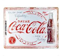 Nostalgic-Art Plaque rétro, 30 x 40 cm, Coca-Cola - Refreshing New Feeling - Idée cadeau pour fans de Coke, Official License Product (OLP), en métal, design vintage