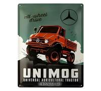 Nostalgic-Art Plaque métallique rétro 30 x 40 cm Daimler Truck - Unimog - Idée cadeau pour accessoires de voiture - Décoration vintage