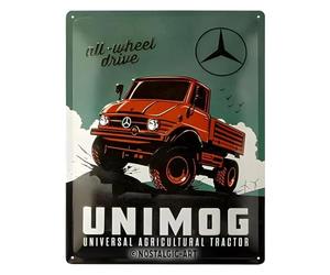 Nostalgic-Art Plaque rétro, 30 x 40 cm, Daimler Truck - Unimog - Idée cadeau pour fans d'accessoires automobiles, Official License Product (OLP), en métal, design vintage