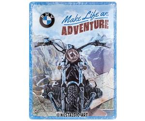 Nostalgic-Art Plaque rétro, 30 x 40 cm, Official License Product (OLP), BMW - Make Life an Adventure - Idée de cadeau pour fans de BMW, en métal, design vintage