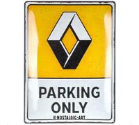 Nostalgic-Art Plaque rétro, 30 x 40 cm, Renault - Parking Only - Idée cadeau pour fans de Renault, Official License Product (OLP), en métal, design vintage