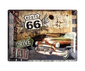 Nostalgic-Art Plaque rétro, 30 x 40 cm, Route 66 - Road Trip | en métal, design vintage, Idée cadeau pour fans des États-Unis