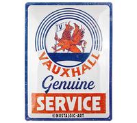 Nostalgic-Art Plaque rétro, 30 x 40 cm, Vauxhall - Genuine Service - Idée de Cadeau pour Fans de Vauxhall, en métal, Design Vintage
