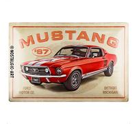 Nostalgic-Art Plaque rétro, 40 x 60 cm, Ford Mustang - GT 1967 Red - Idée de cadeau pour fans de Ford, en métal, design vintage