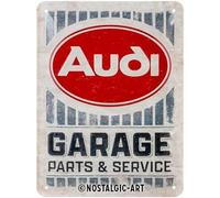 Nostalgic-Art Plaque vintage, Audi - Garage - Idée de cadeau pour fans d'accessoires automobiles, en métal, Design rétro pour décoration, 15 x 20 cm 26263