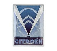Nostalgic-Art Plaque Vintage, Citroen - 2CV Logo Blue - Idée de Cadeau pour Fans de Voitures, en métal, Design Retro pour la décoration, 30 x 40 cm