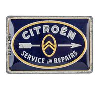 Nostalgic-Art Plaque Vintage, Citroen - Service & Repairs - Idée de Cadeau pour Fans de Voitures, en métal, Déco Design Retro, 20 x 30 cm