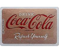 Nostalgic-Art Plaque vintage Coca Cola - Cardboard Logo - Idée de cadeau pour les fans de Coke, en métal, Déco design retro, 20 x 30 cm