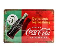 Nostalgic-Art Plaque Vintage Coca-Cola - Delicious - Idée de Cadeau pour Les Fans de Coke, en métal, Design Retro pour la décoration, 20 x 30 cm