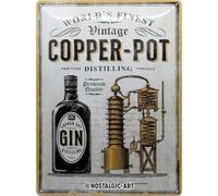 Nostalgic-Art Plaque Vintage, Copper Pot Gin - Idée de Cadeau pour Amateurs de Cocktails, en métal, Design Retro pour la décoration, 30 x 40 cm