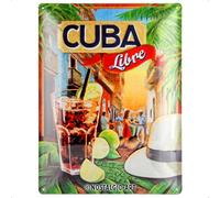 Nostalgic-Art Plaque Vintage Cuba Libre - Idée de Cadeau comme Accessoire de Bar, en métal, Design Retro pour la décoration, 30 x 40 cm