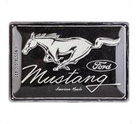 Nostalgic-Art Plaque vintage, Ford Mustang - Horse Logo Black - Idée de cadeau pour fans de voitures, en métal, Déco design retro, 20 x 30 cm