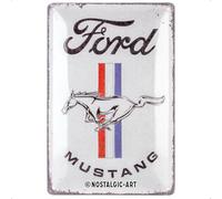Nostalgic-Art Plaque vintage, Ford Mustang - Horse Logo - Idée de cadeau pour fans d'automobiles, en métal, Design rétro pour décoration, 20 x 30 cm 22343