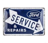 Nostalgic-Art Plaque Vintage, Ford - Service & Repairs - Idée de Cadeau pour Fans de Voitures, en métal, Design Retro pour la décoration, 20 x 30 cm
