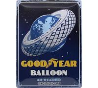Nostalgic-Art Plaque Vintage Goodyear - Balloon Tire - Idée de Cadeau pour Les Fans de Motos, en métal, Design Retro pour la décoration, 30 x 40 cm