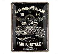 Plaque en métal 15 X 20 cm : Goodyear pneus motos