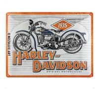 Nostalgic-Art Plaque vintage, Harley-Davidson - Motorcycles 1935 - Idée de cadeau pour fans de moto, en métal, Design vintage, 30 x 40 cm
