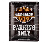 Nostalgic-Art Plaque vintage Harley-Davidson Parking Only - Idée de cadeau pour les fans de moto, en métal, Déco design retro, 15 x 20 cm