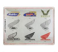 Nostalgic-Art Plaque vintage, Honda MC - Logo Evolution - Idée de cadeau pour motards, en métal, Design rétro pour la décoration, 30 x 40 cm