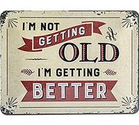 Nostalgic-Art Plaque vintage I'm not getting old - Idée de cadeau pour un anniversaire, en métal, Design retro pour la décoration, 15 x 20 cm
