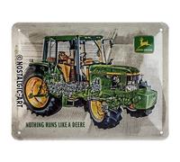 Nostalgic-Art Plaque vintage, John Deere - Model 6410 Cutaway - Idée de cadeau pour fans de tracteurs, en métal, Design vintage, 15 x 20 cm, 26268