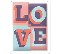Nostalgic-Art Plaque Vintage Love - Idée de Cadeau pour Les nostalgiques, en métal, Design Retro pour la décoration, 15 x 20 cm